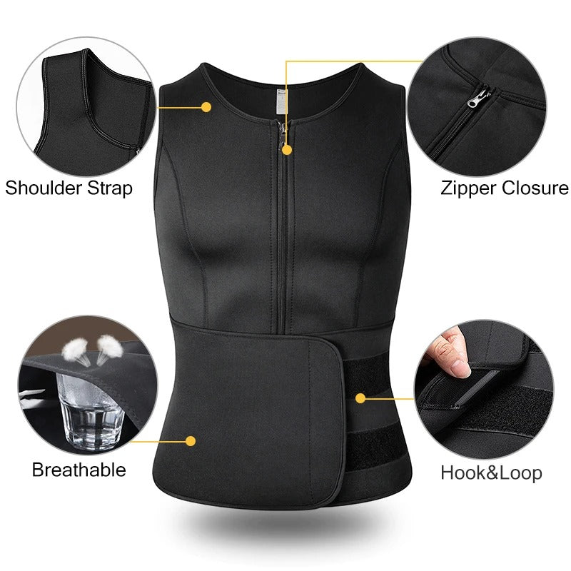 CoreBurn™ – Men’s Sauna Sweat Vest & Compression Shaper