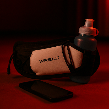 Wrels™ Dual Pocket Running Belt – Heuptasje voor telefoon en fles