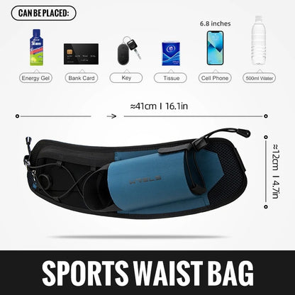 Wrels™ Dual Pocket Running Belt – Heuptasje voor telefoon en fles