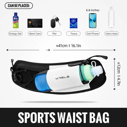 Wrels™ Dual Pocket Running Belt – Heuptasje voor telefoon en fles
